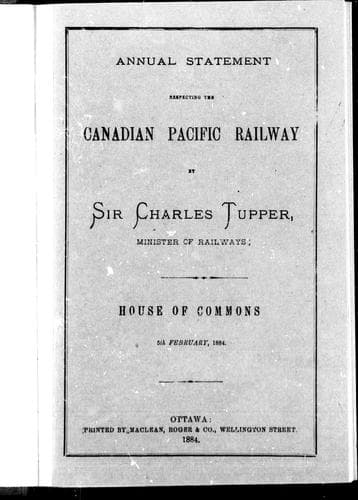 Cover image for Annual statement respecting the Canadian Pacific Railway