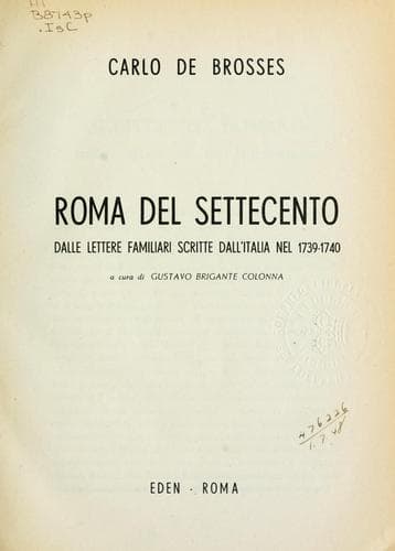 Roma del settecento