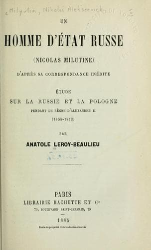 Un Homme d'état russe (Nicolas Milutine)