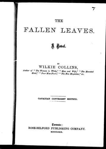 Cover image for The fallen leaves