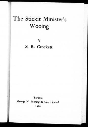 Cover image for The Stickit minister's wooing