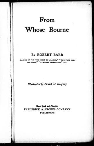 Cover image for From whose bourne