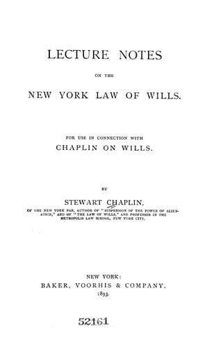 Lecture notes on the New York law of wills