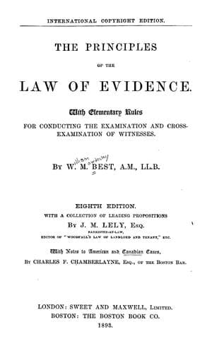 The principles of the law of evidence