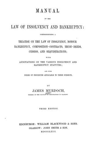 Manual of the law of insolvency and bankruptcy
