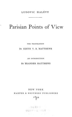 Cover image for Parisian points of view.