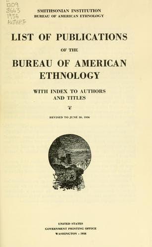 List of publications of the Bureau of American Ethnology