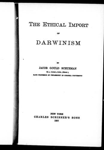 Cover image for The ethical import of Darwinism