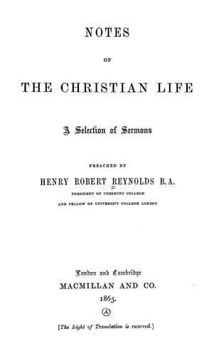 Notes of the Christian life