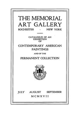 Catalogue of an exhibition of contemporary American paintings and of the permanent collection