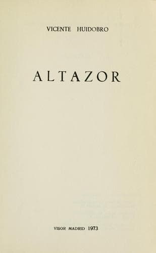 Cover image for Altazor.