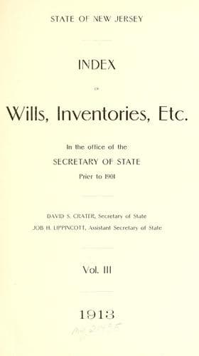 Index of wills, inventories, etc. in the Office of the Secretary of State prior to 1901