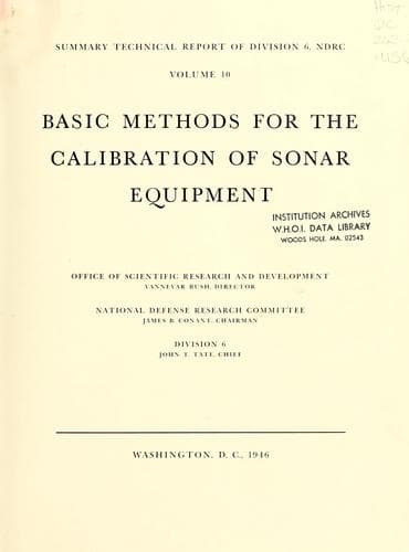 Basic methods for the calibration of sonar equipment