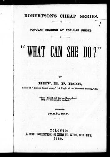 Cover image for "What can she do?"