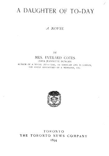 Cover image for A daughter of today