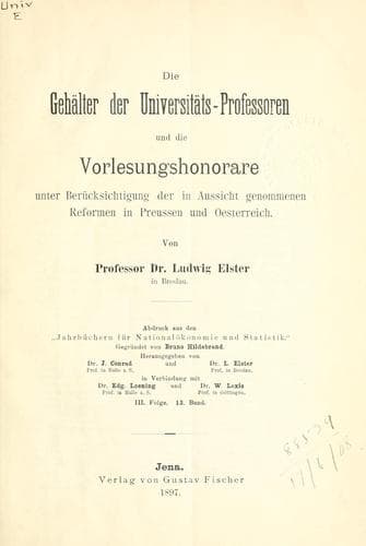 Die Gehälter der Universitäts-Professoren und die Vorlesungshonorare