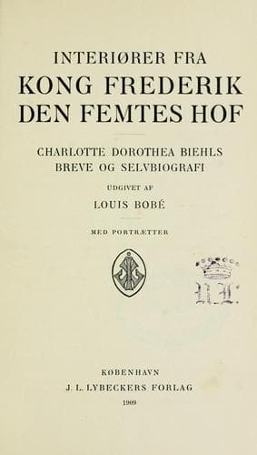 Interiører fra Kong Frederik den Femtes hof