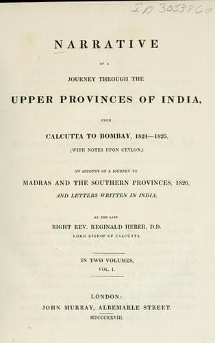 Narrative of a journey through the upper provinces of India