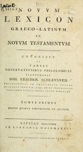 Novum lexicon graeco-latinum in Novum Testamentum