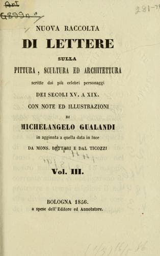 Nuova raccolta di lettere sulla pittura, scultura ed architettura