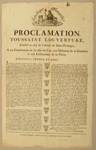 Proclamation, Toussaint Louverture
