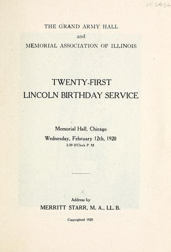 Twenty-first Lincoln birthday service