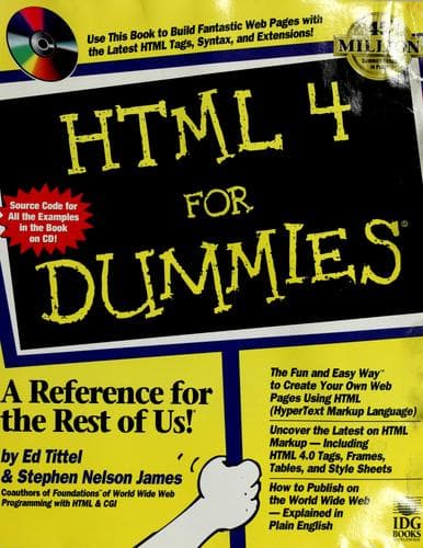 Cover image for HTML 4 for dummies