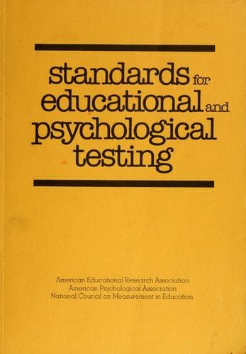 Cover image for Standards for educational and psychological testing