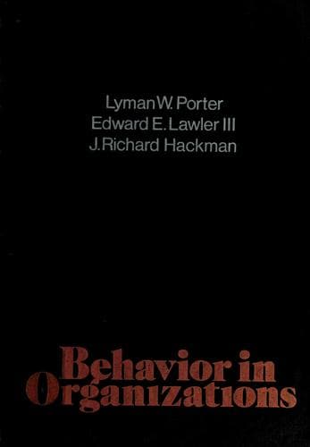 Cover image for Behavior in organizations