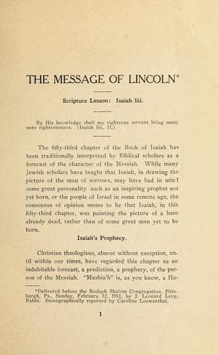 The message of Lincoln