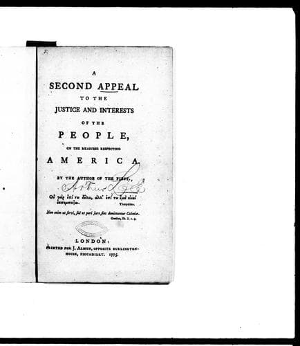 A second appeal to the justice and interests of the people, on the measures respecting America