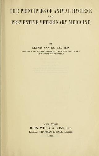 The principles of animal hygiene and preventive veterinary medicine