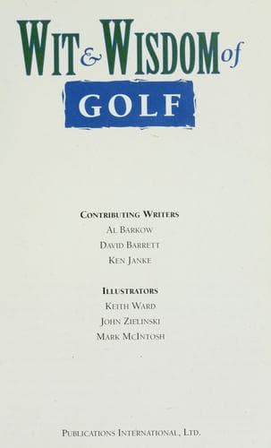 Cover image for Wit & wisdom of golf