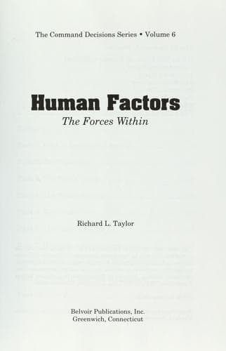 Cover image for Human Factors