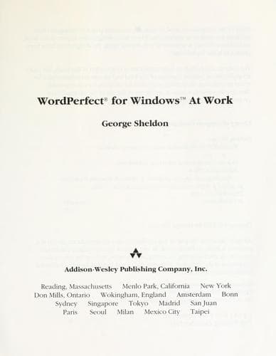 Cover image for WordPerfect for Windows at work