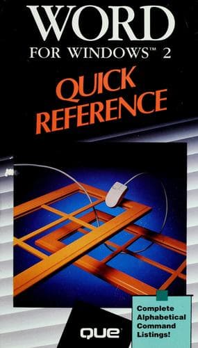 Cover image for Word for Windows 2 quick reference