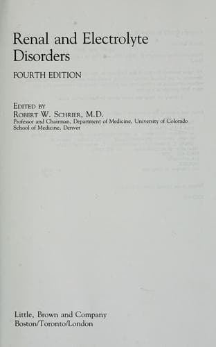 Cover image for Renal and electrolyte disorders