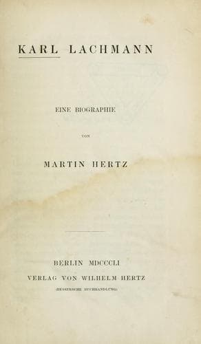 Cover image for Karl Lachmann
