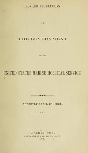 Revised regulations for the government of the United States Marine-Hospital Service
