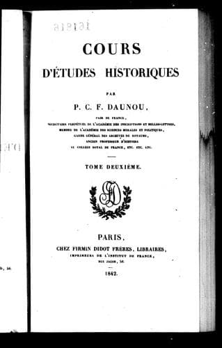 Cover image for Cours d'études historiques