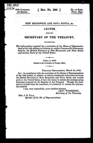Letter from the secretary of the treasury