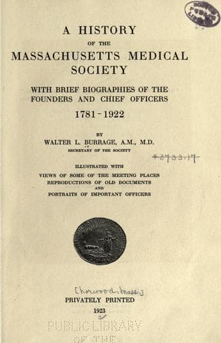 A history of the Massachusetts Medical Society