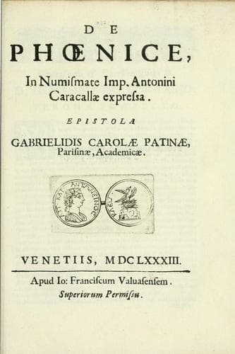 De phoenice, in numismate imp. Antonini Caracallae expressa
