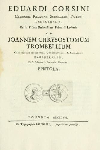 Eduardi Corsini cl. reg. scholarum piarum et in academia Pisana humaniorum litterarum professoris Epistola de Burdigalensi Ausonii consulatu