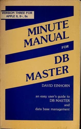Cover image for Minute manual for DB Master