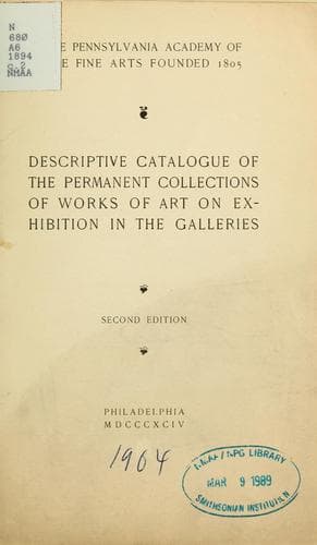 Descriptive catalogue of the permanent collections of works of art on exhibition in the galleries