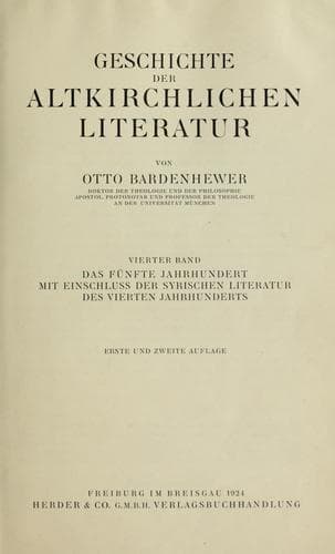 Geschichte der altkirchlichen literatur