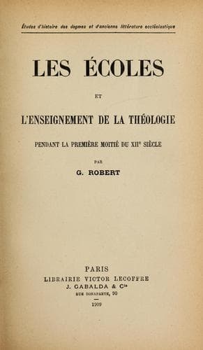 Les écoles et l'enseignement de la théologie pendant la première moitié du XIIe siècle