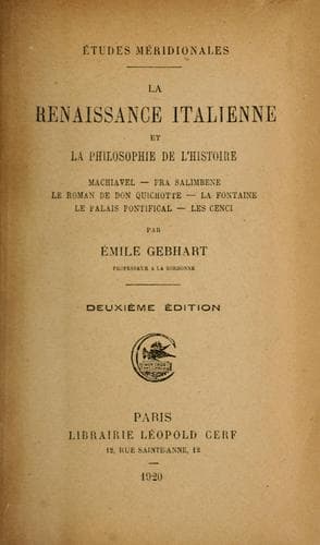 La renaissance italienne et la philosophie de l'histoire