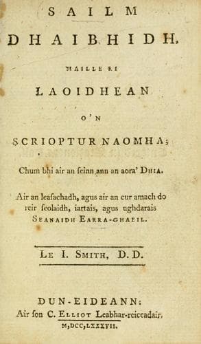 Sailm Dhaibhidh, maille ri Laoidhean o'n Scrioptur Naomha, chum bhi air an seinn ann an aora' Dhia